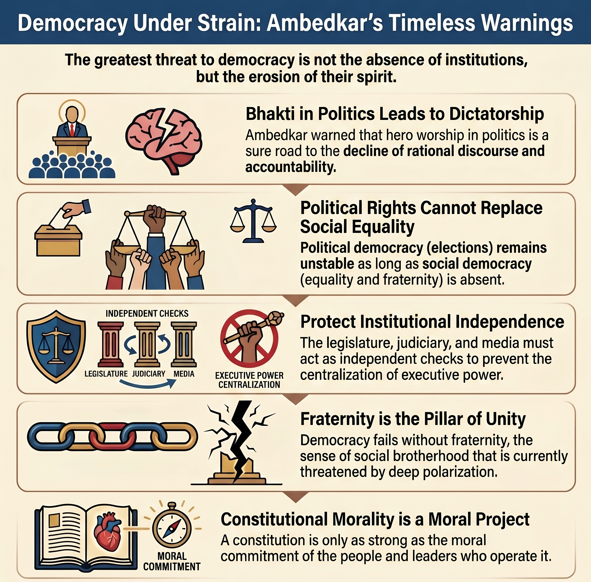 Babasaheb&rsquo;s warnings echo in modern India